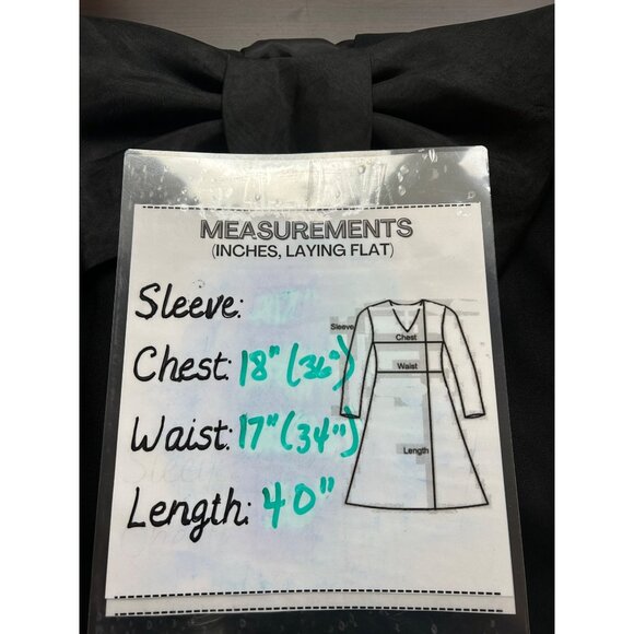 VINTAGE A.J. BARI BlK Wiggle Dress Detachable Oversized Bow‎ Sz 12 Made in Korea - Picture 9 of 10